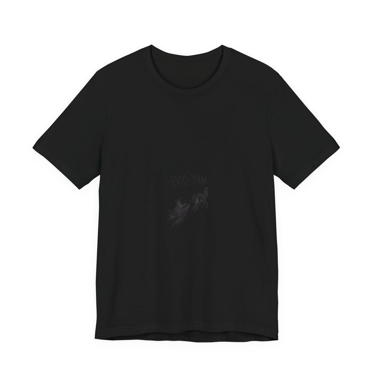 Cat Blast T‑Shirt — "BOO-YAH" Funny Cat Rocket Graphic Tee