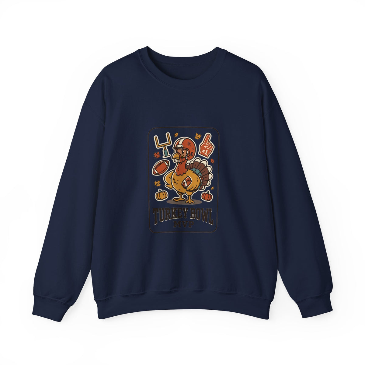Turkey Bowl MVP Sweatshirt | Thanksgiving Football, Pumpkin & Fall Leaves