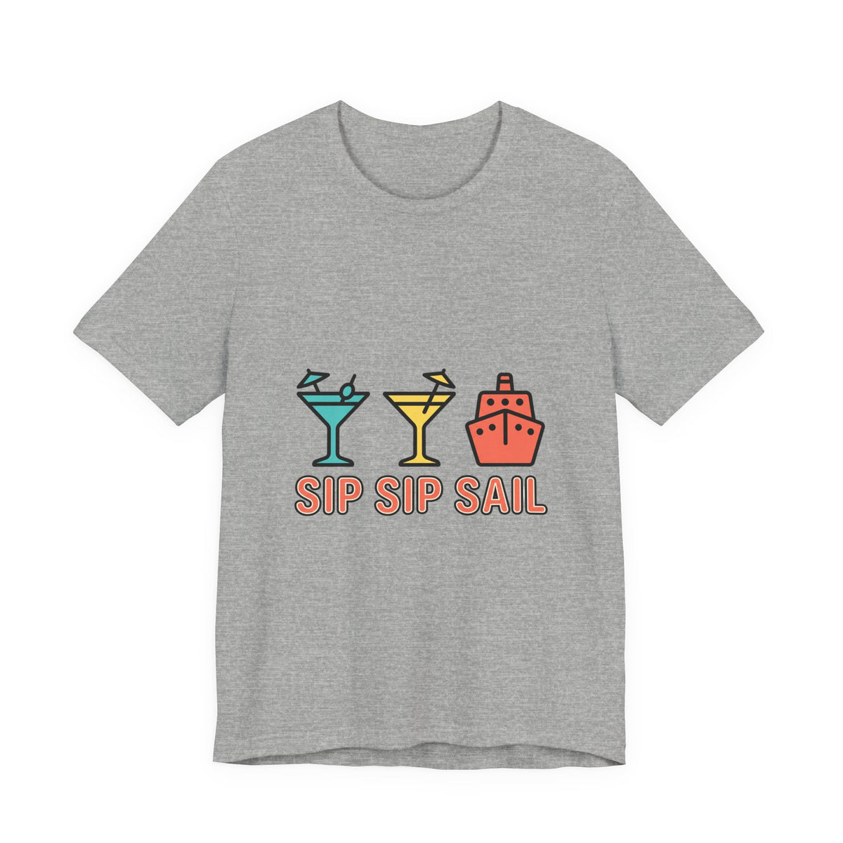 Sip Sip Sail Tee | Cruise Vacation Shirt, Nautical Cocktail Design