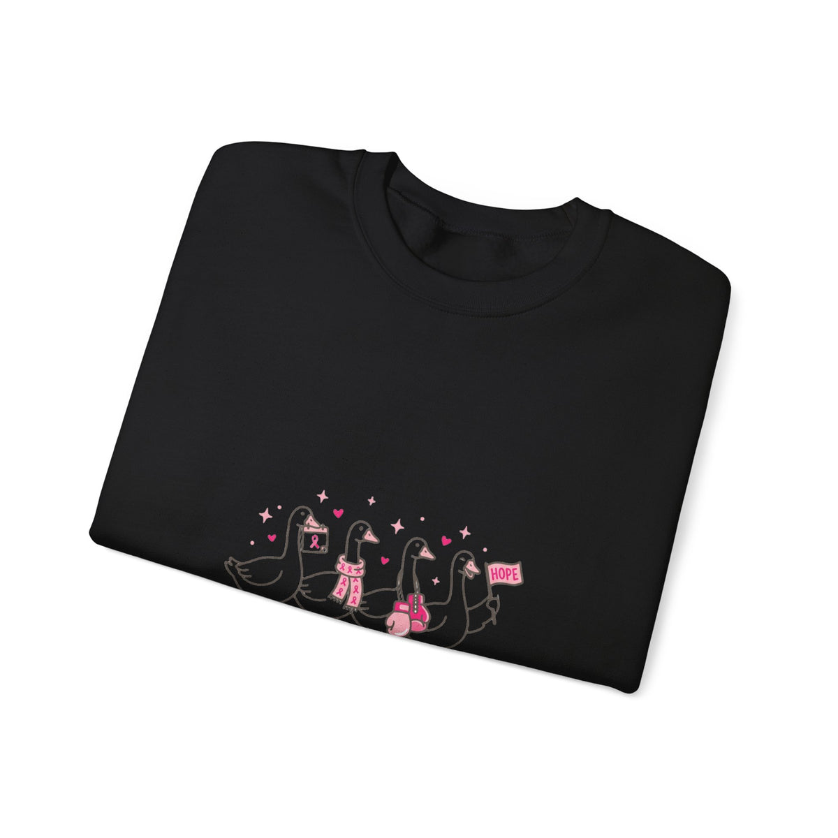 breast cancer awareness ducks crewneck sweatshirt | pink ribbon solidarity
