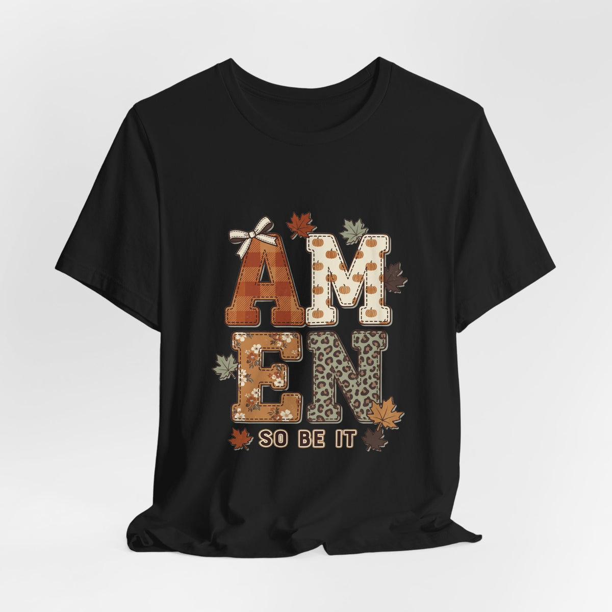 Amen So Be It Tee | Christian Autumn, Fall Leaves & Pumpkin Script