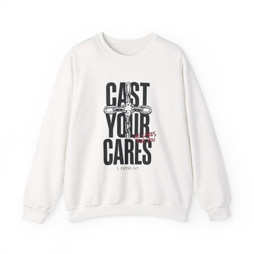Cast Your Cares Sweatshirt | Christian Streetwear, Scripture Graphic