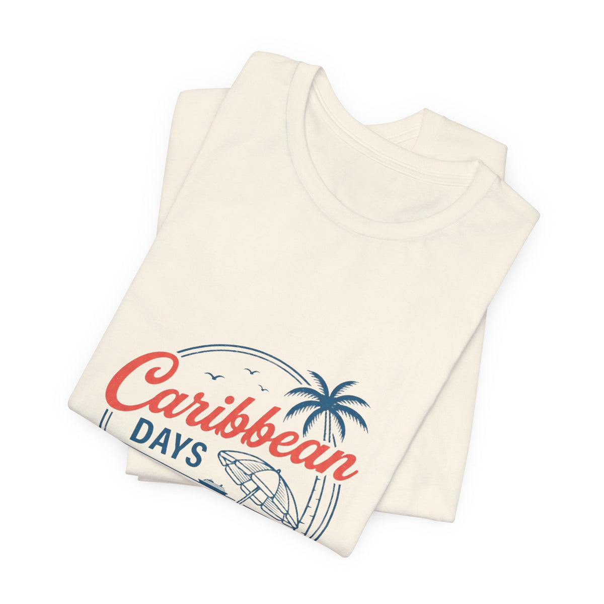 Caribbean Days Beach Scene Tee | Cruise Vacation Shirt, Nautical Tropical