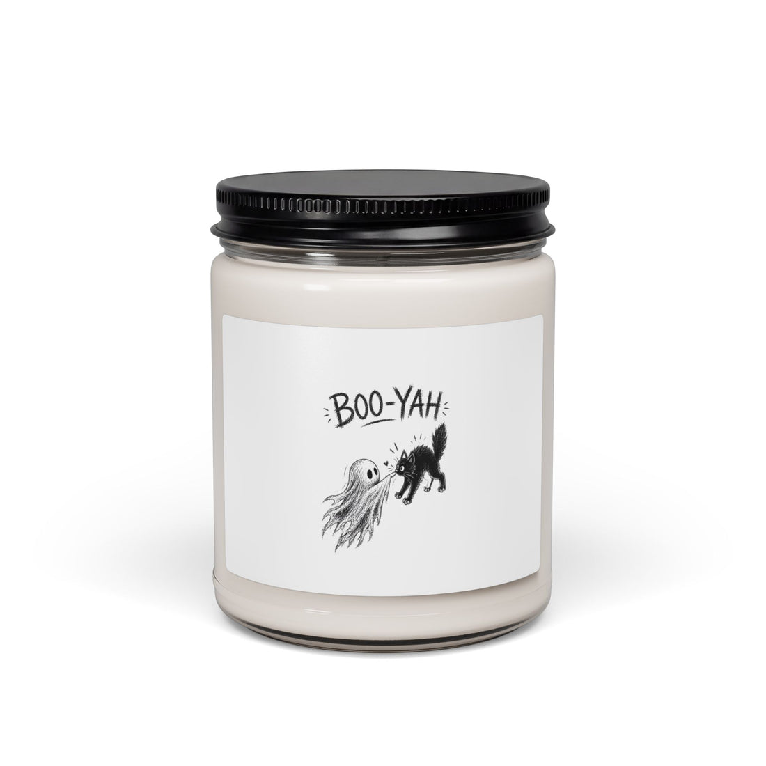Halloween 'Boo-Yah' Scented Soy Candle — 9oz Spooky Ghost & Cat Jar