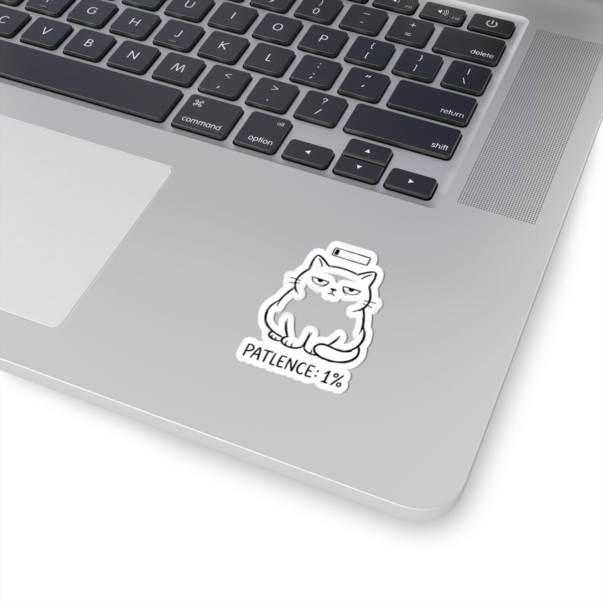Patience 1% Cat Sticker | Grumpy Humor, Introvert Sticker