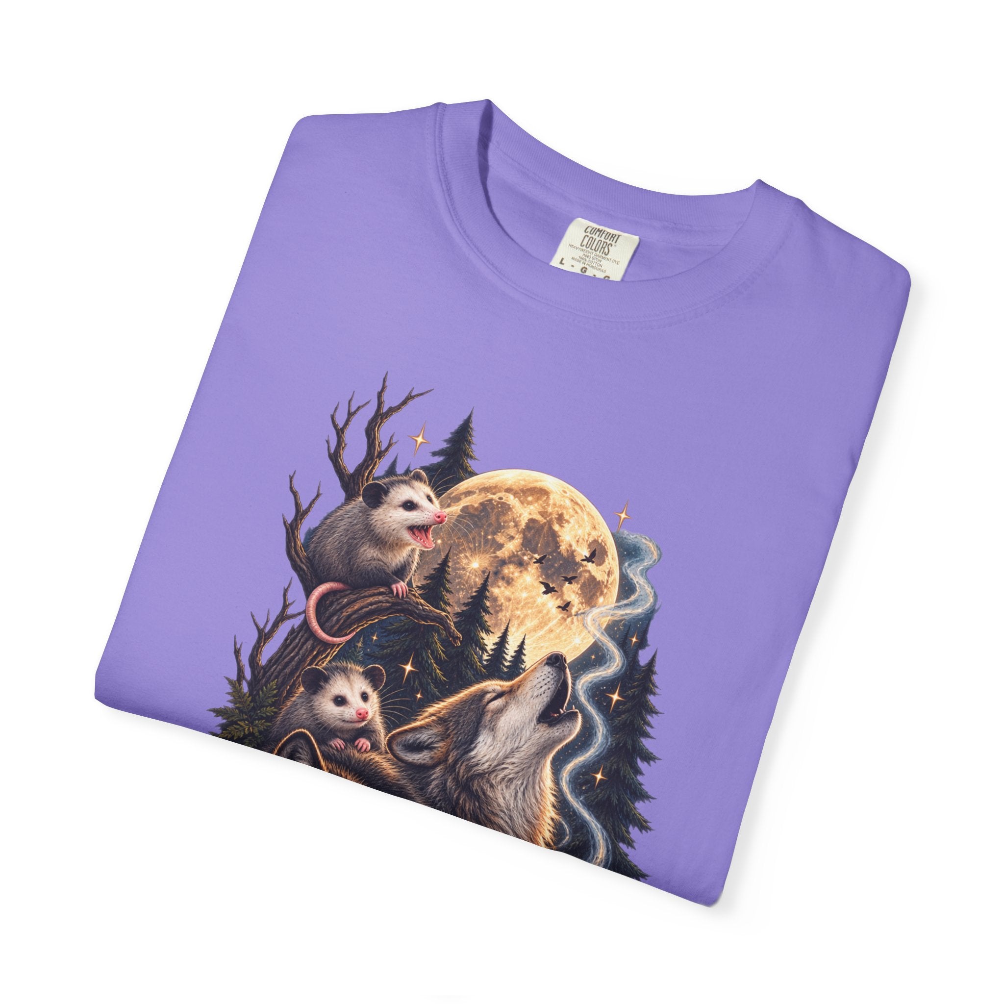 Wolf Moon Graphic T-Shirt — Wolves, Forest & Full Moon Nature Tee