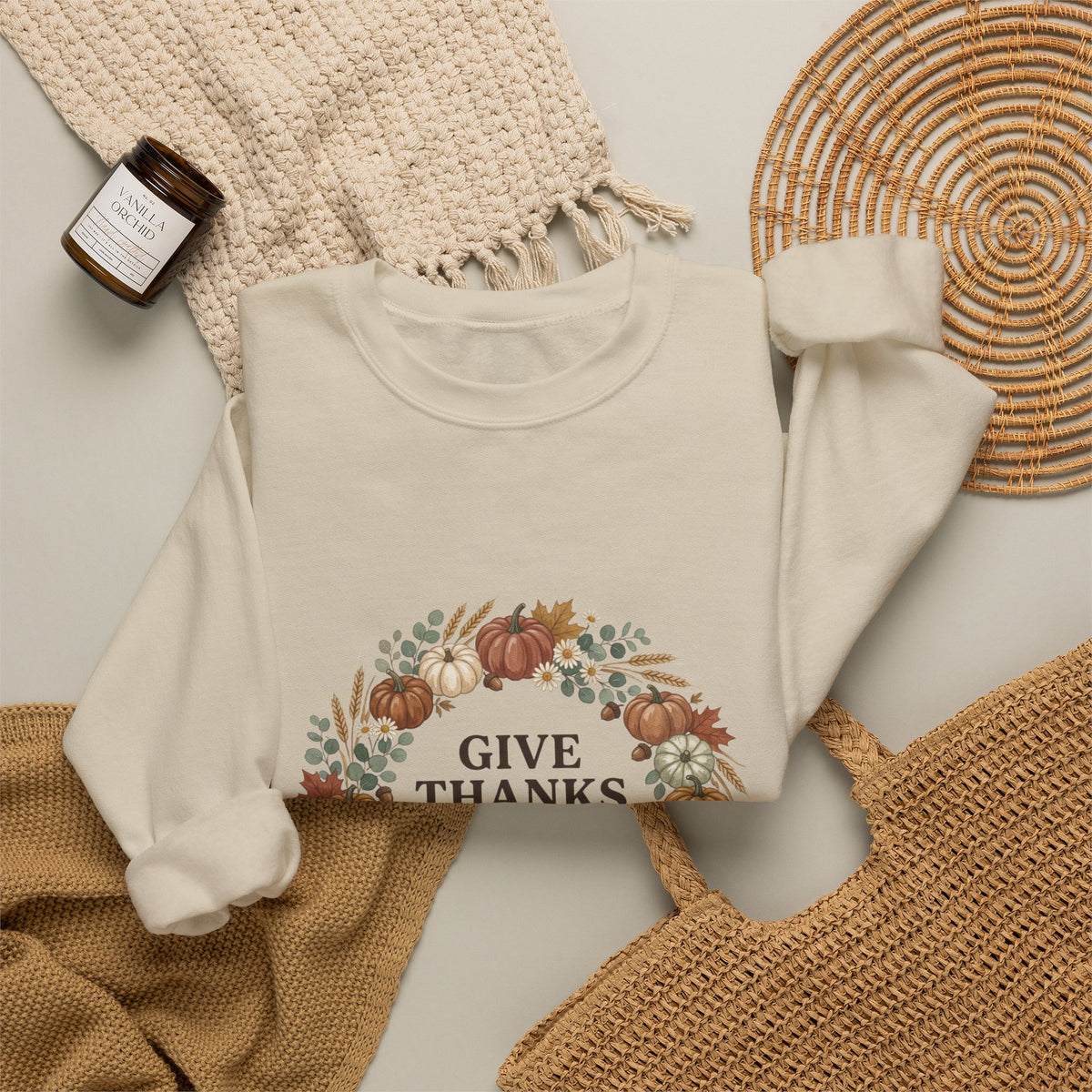 Give Thanks to the Lord Sweatshirt | Christian Autumn, Fall Wreath