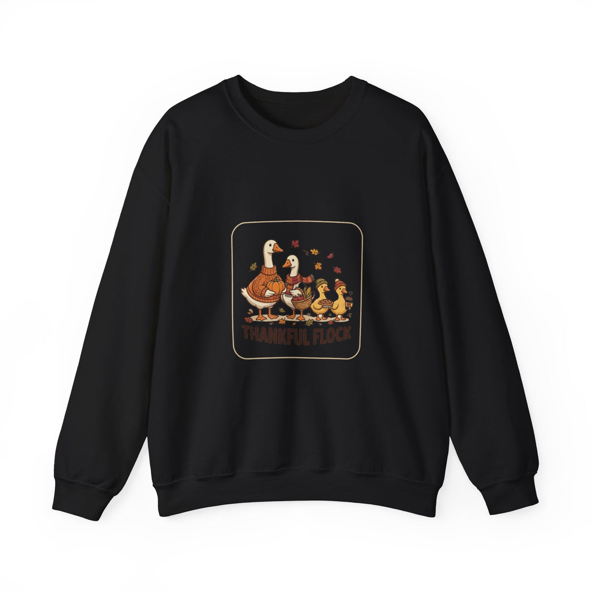 Thankful Flock Sweatshirt | Thanksgiving Turkeys, Fall Leaves, Harvest Cozy