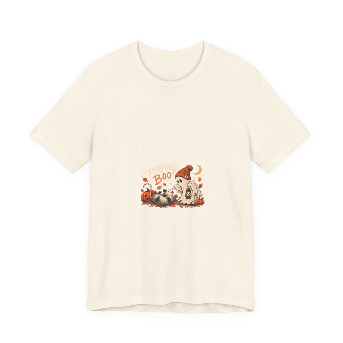 Halloween Raccoon & Ghost Tee - Playfully Boo Pumpkin Shirt