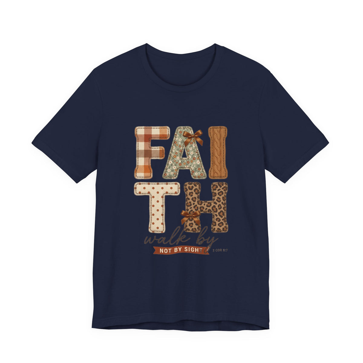 FAITH Fall Plaid Pumpkin Tee | Christian Autumn scripture tee