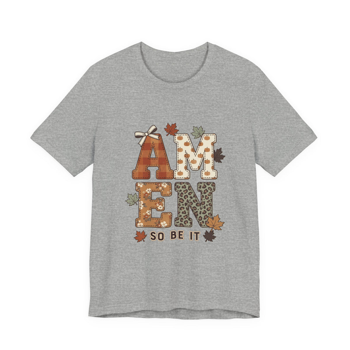 Amen So Be It Tee | Christian Autumn, Fall Leaves & Pumpkin Script