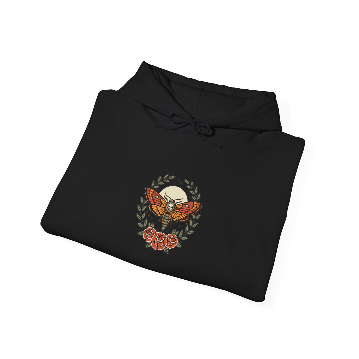 Vintage Eagle Crest Hoodie | Traditional Tattoo-Inspired, Banner & Florals