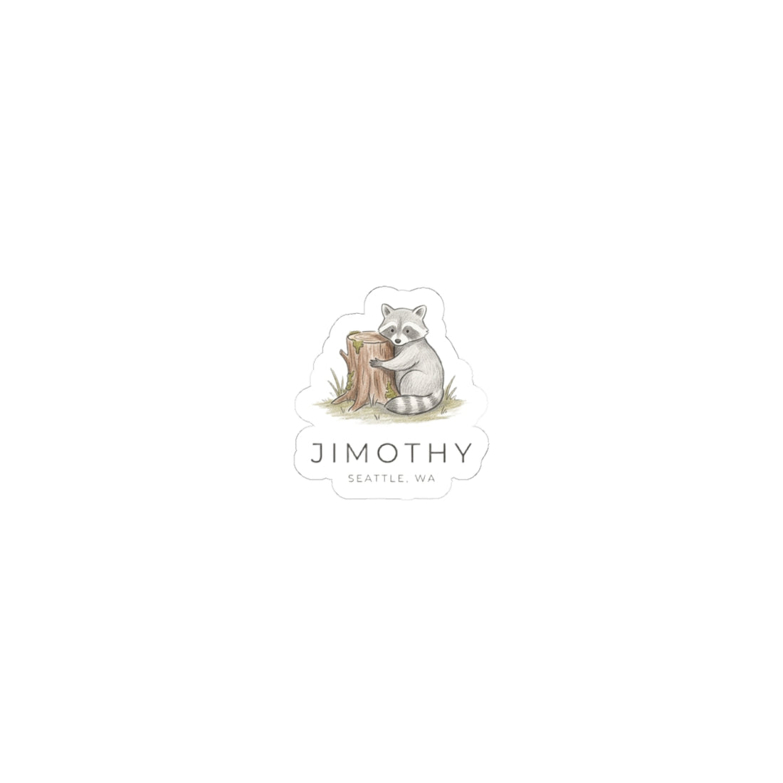 Seattle Raccoon Sticker | Small Cute Wildlife Kiss-Cut Vinyl
