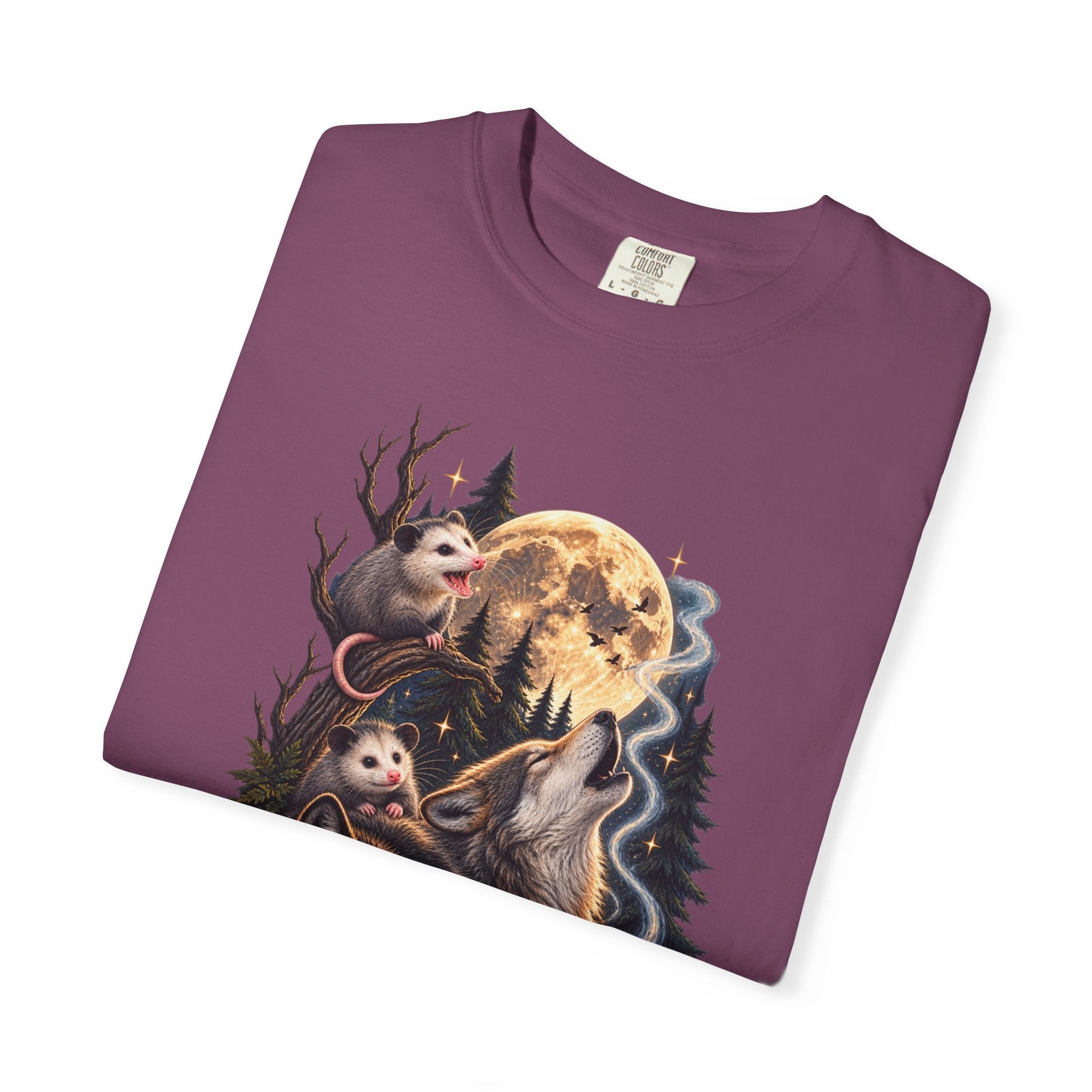Wolf Moon Graphic T-Shirt — Wolves, Forest & Full Moon Nature Tee