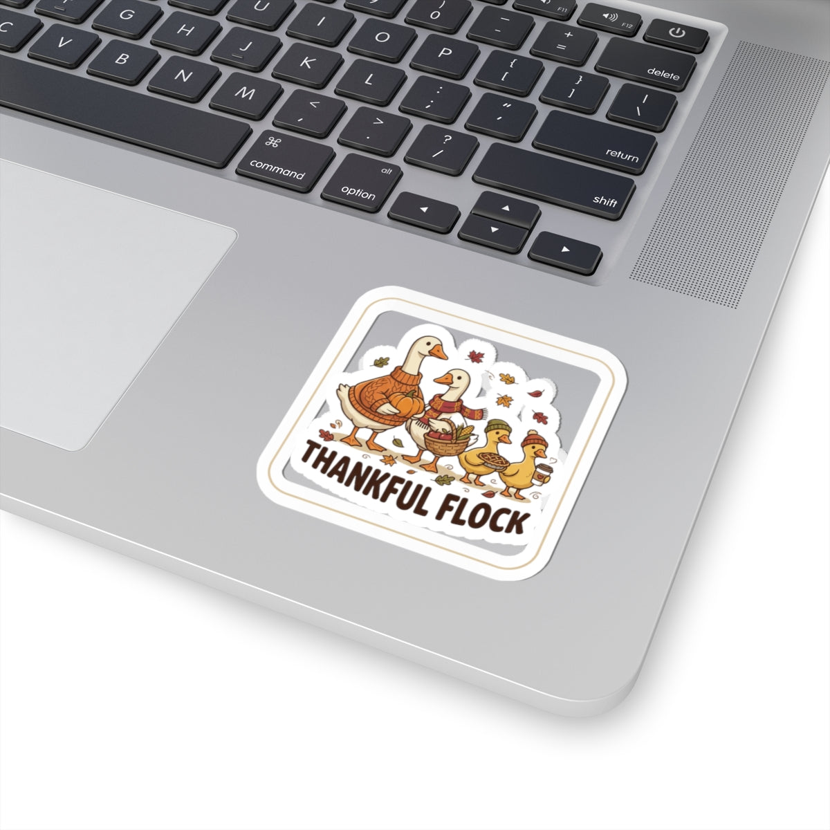 Thankful Flock Thanksgiving Sticker | Fall Harvest, Cute Turkey Family