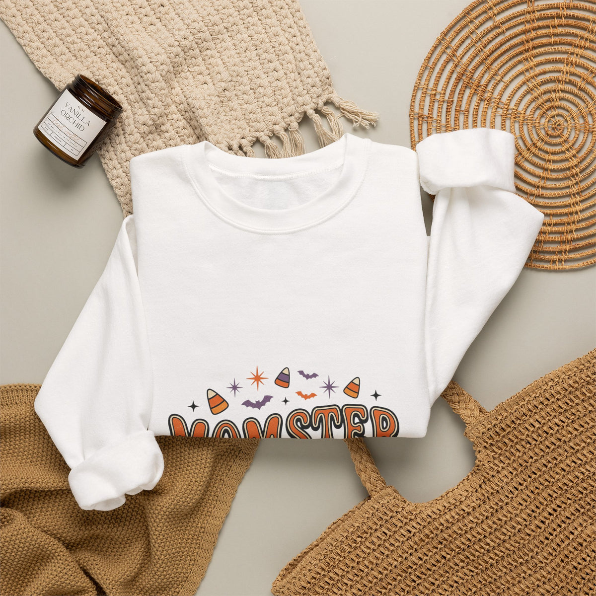 Momster Boo Crew sweatshirt | Halloween mom pullover, spooky lettering