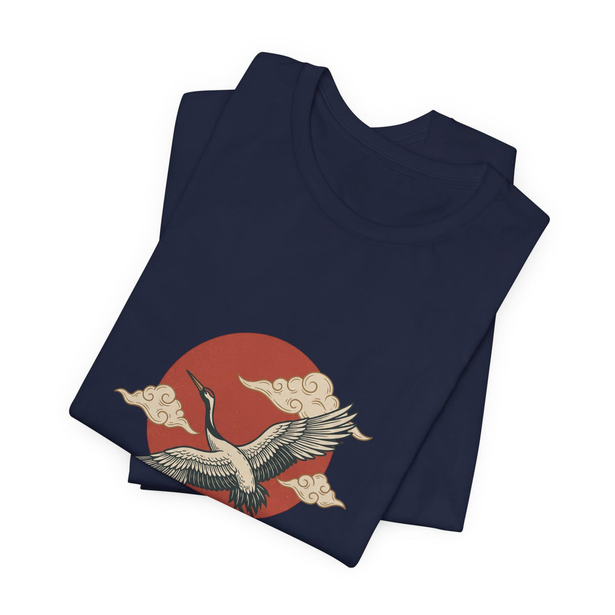 Crane Sunrise Traditional Tattoo Tee | Vintage Flash, Limited Palette