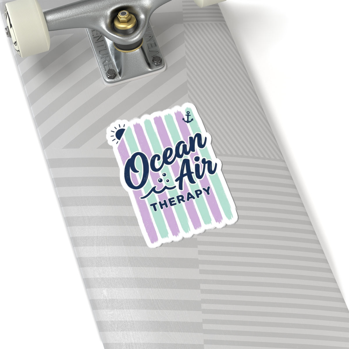 Ocean Air Therapy Kiss-Cut Sticker | Cruise Vacation, Nautical Stripes