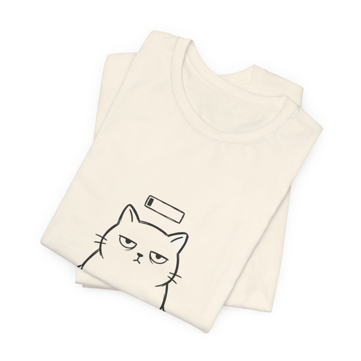 Patience 1% Cat Tee | Grumpy Humor, Minimal Cat Illustration