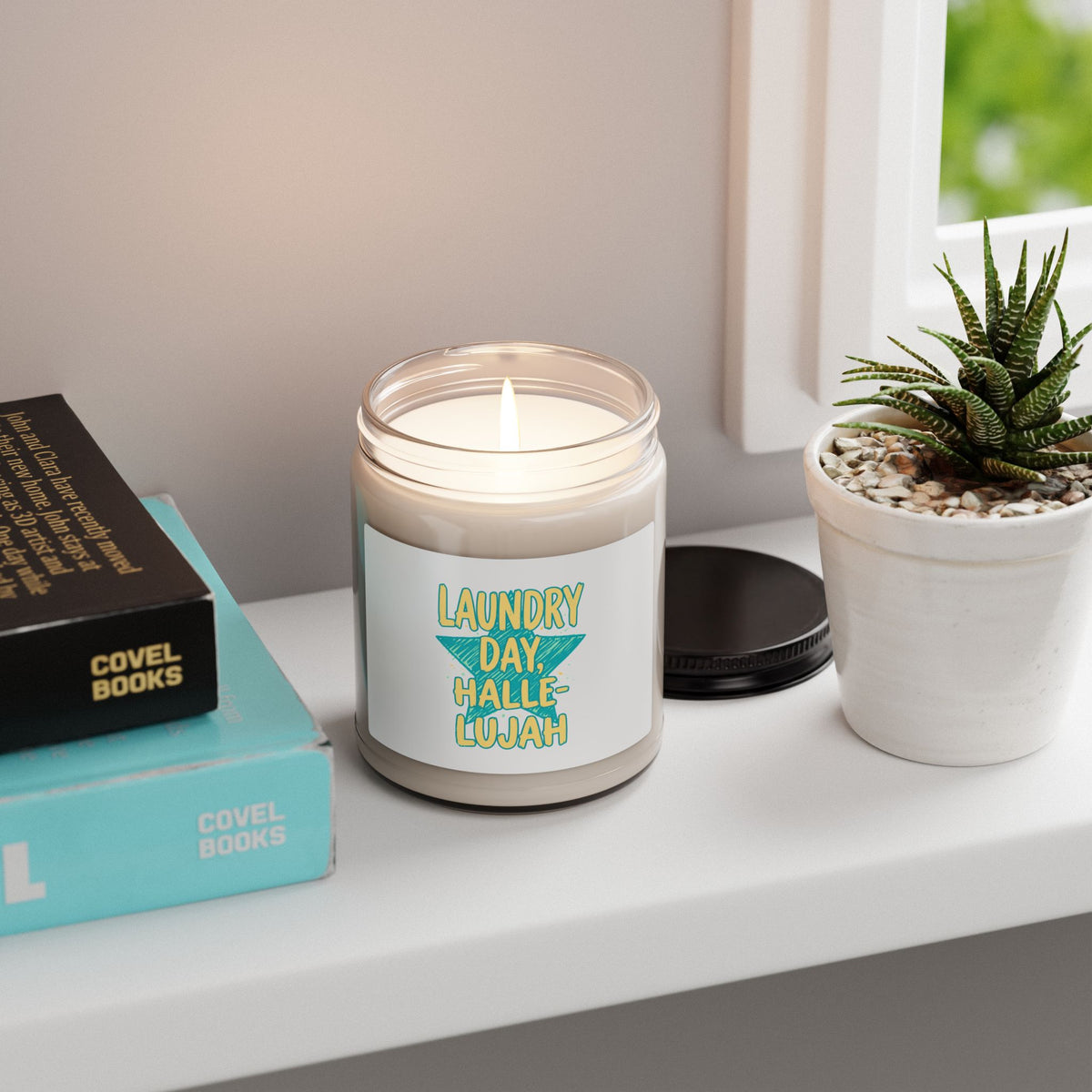 Laundry Day Hallelujah Candle | Scented Soy 9oz, Christian Typography