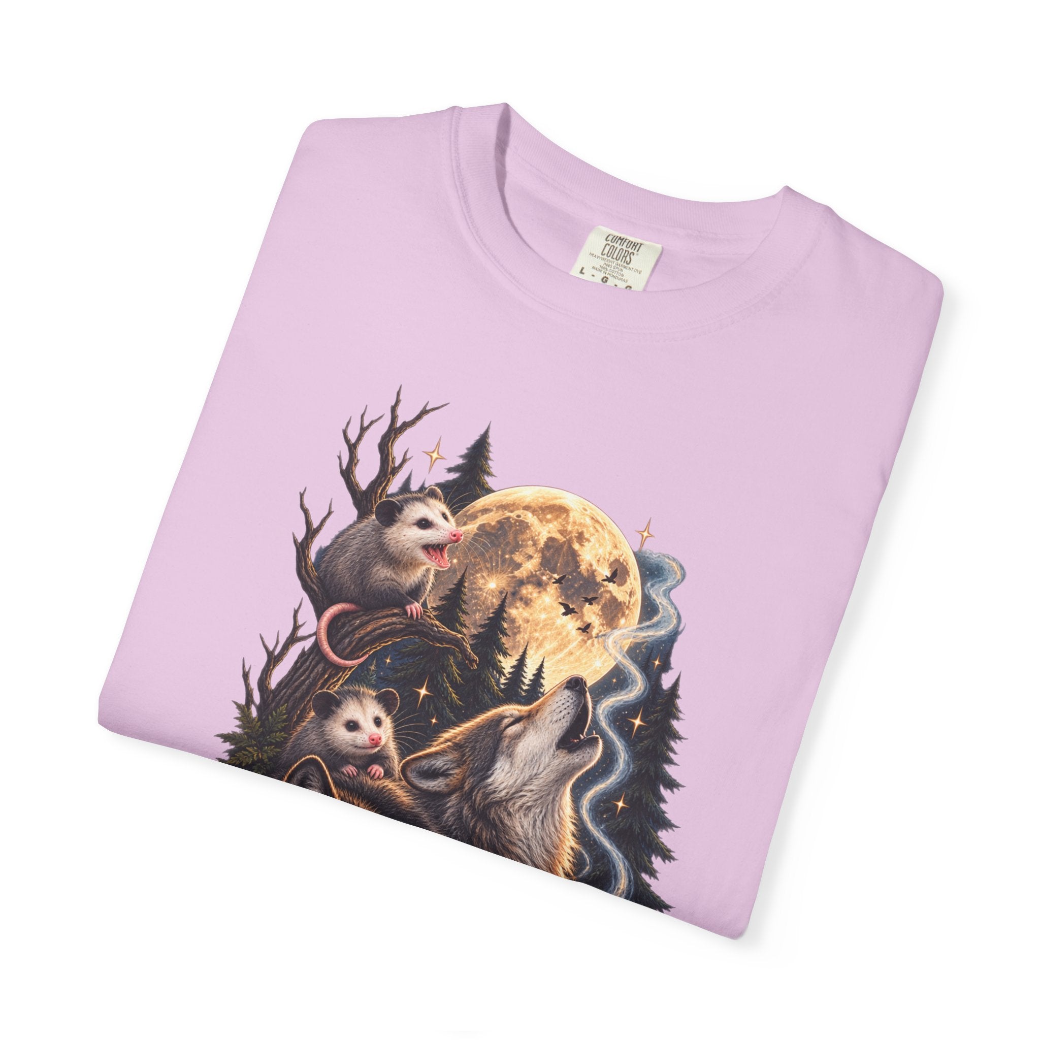 Wolf Moon Graphic T-Shirt — Wolves, Forest & Full Moon Nature Tee