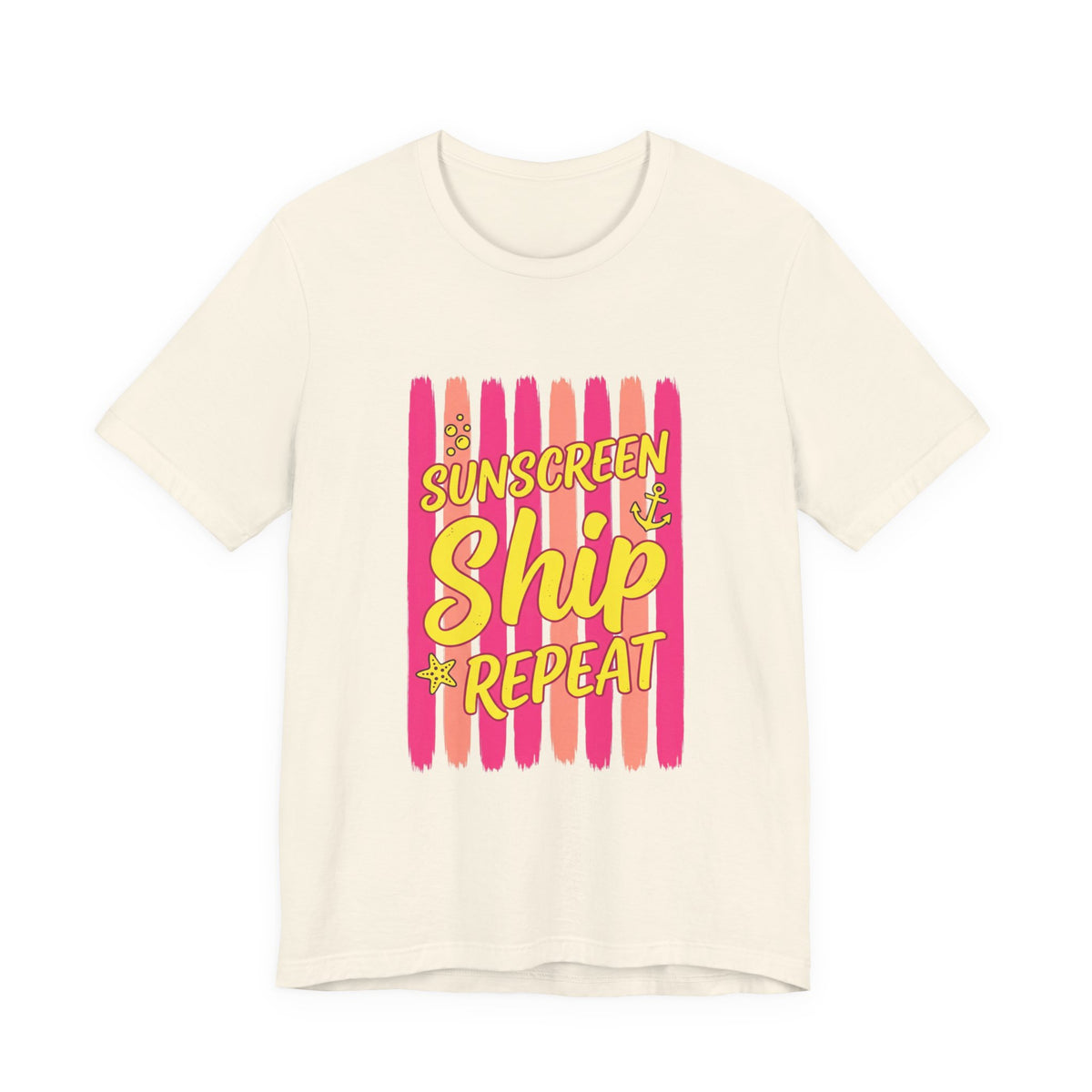Sunscreen Ship Repeat Tee | Cruise Vacation Shirt, Nautical Tropical