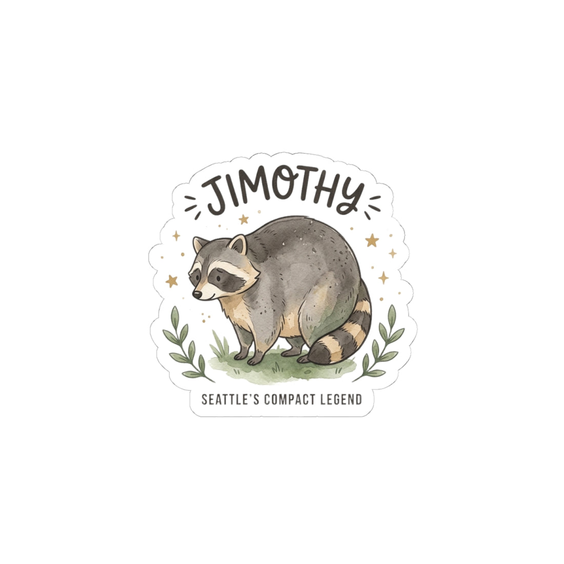 Seattle compact raccoon sticker, Kiss-Cut Sticker | Wholesome meme wildlife