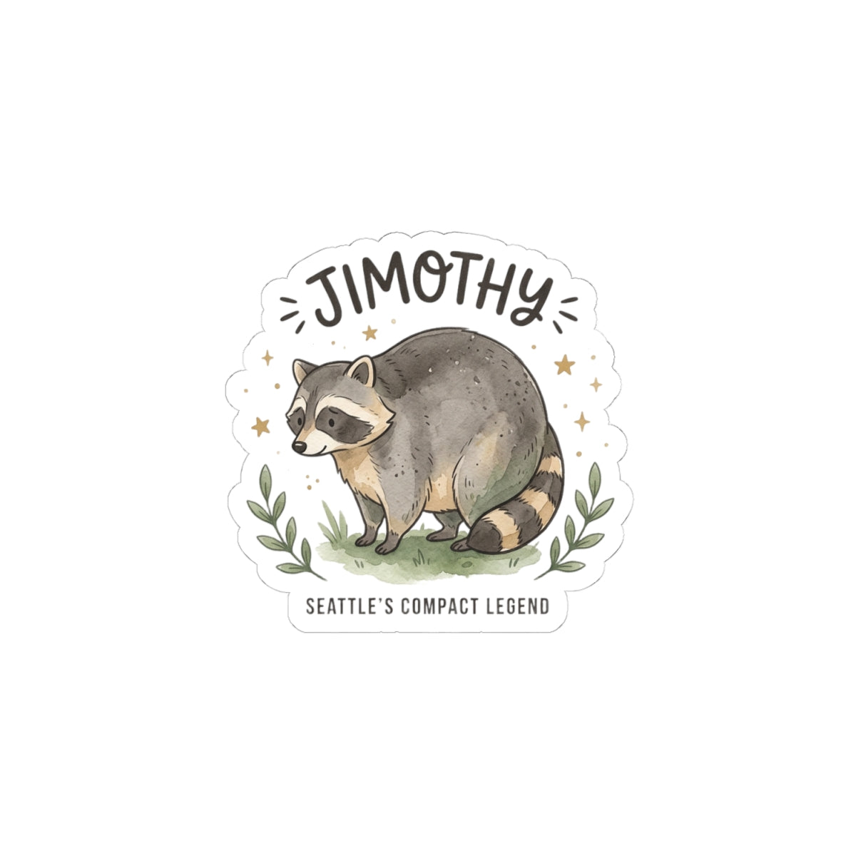 Seattle compact raccoon sticker, Kiss-Cut Sticker | Wholesome meme wildlife