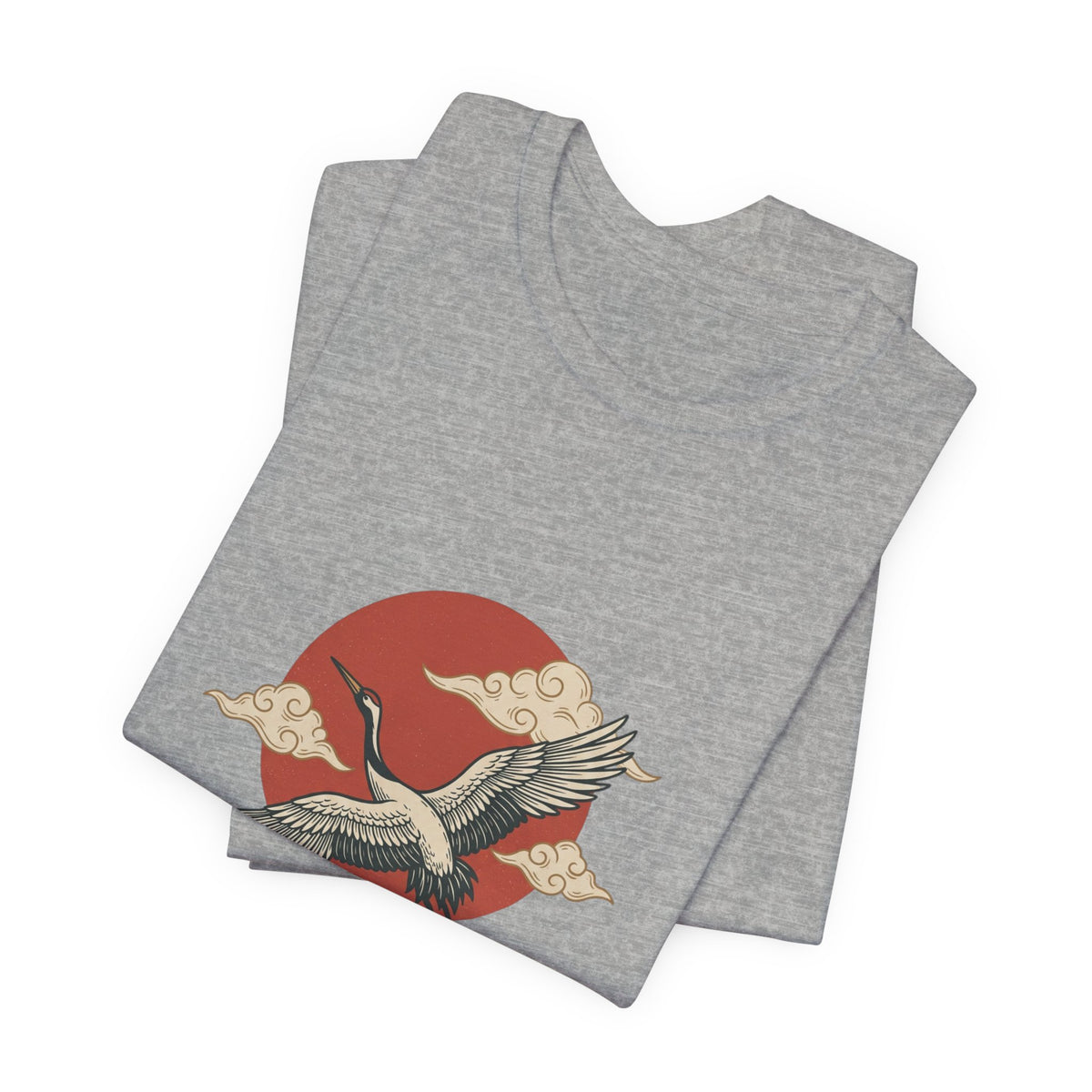 Crane Sunrise Traditional Tattoo Tee | Vintage Flash, Limited Palette