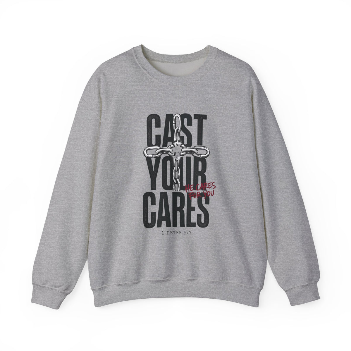 Cast Your Cares Sweatshirt | Christian Streetwear, Scripture Graphic
