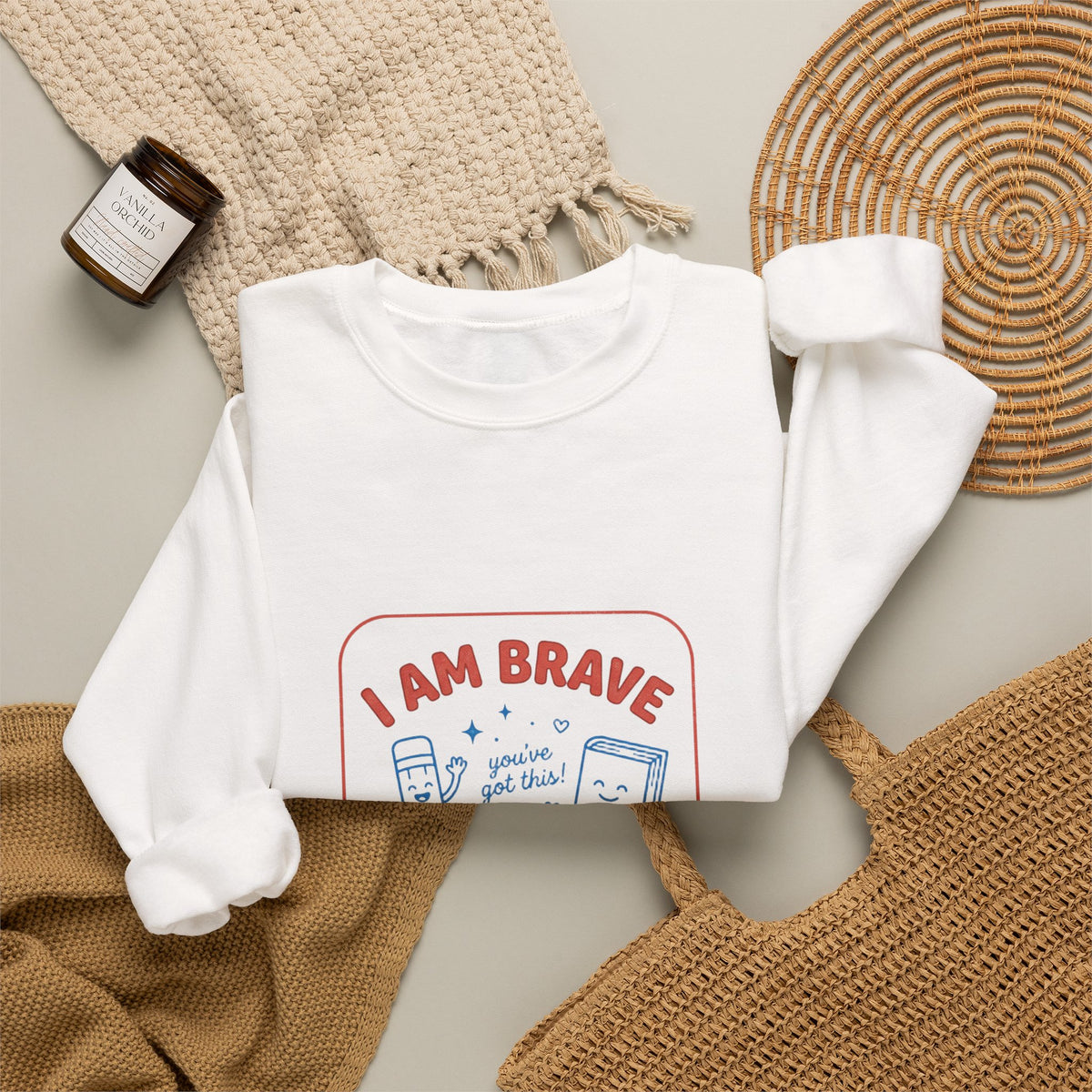 I Am Brave I Am Ready Sweatshirt | First Day of School, Grade-Ready Keepsake
