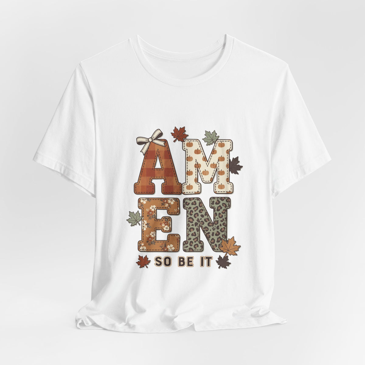 Amen So Be It Tee | Christian Autumn, Fall Leaves & Pumpkin Script