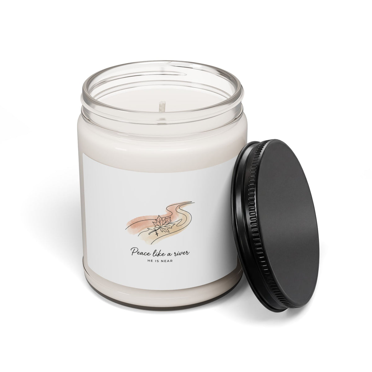 Peace Like a River Soy Candle, Christian Autumn, Fall Scripture Candle