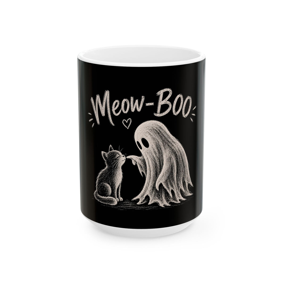 Meow-Boo Halloween Cat Ceramic Mug (11oz, 15oz)