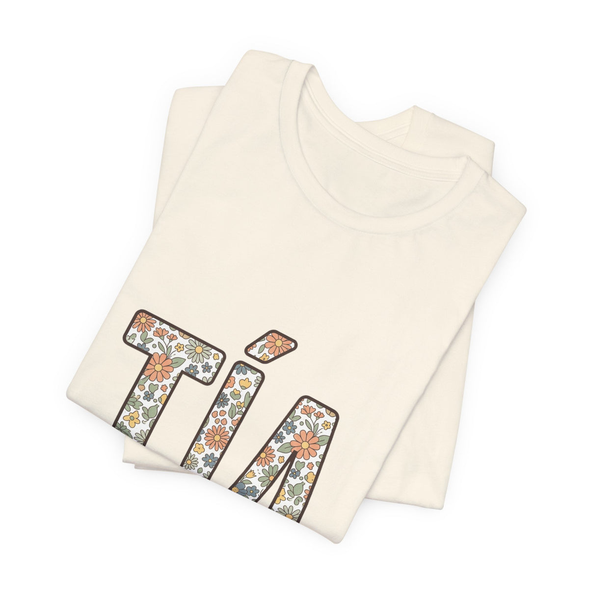 TÍA Floral Letter Tee | Auntie T-shirt, Spanish Auntie Apparel