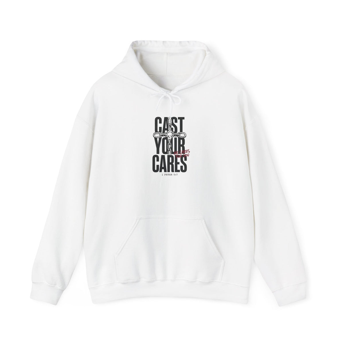Cast Your Cares Hoodie | Christian Streetwear, Scripture Typography