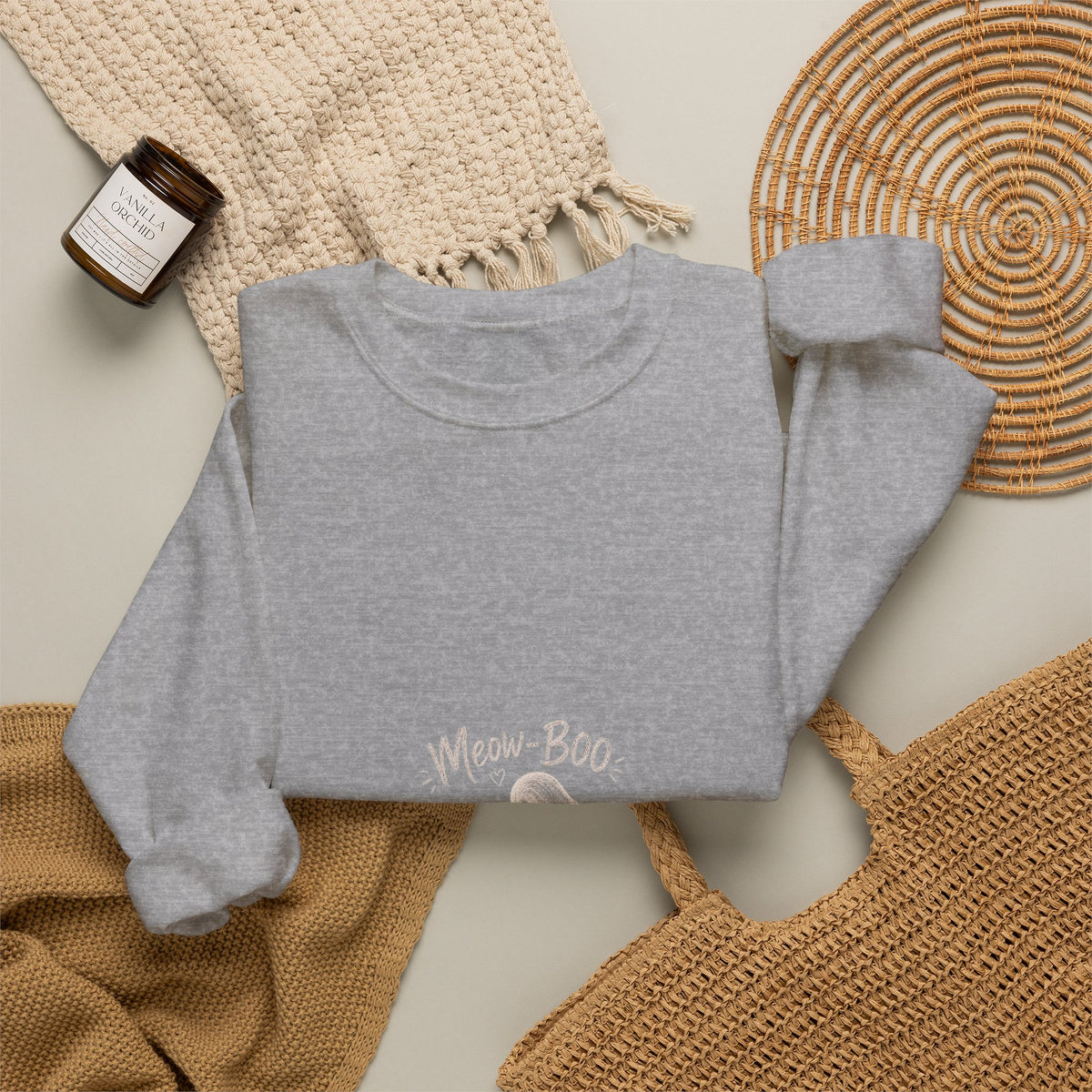 Crewneck Sweatshirt - Cute 'Mom + Boo' Minimalist Dog Mom Design