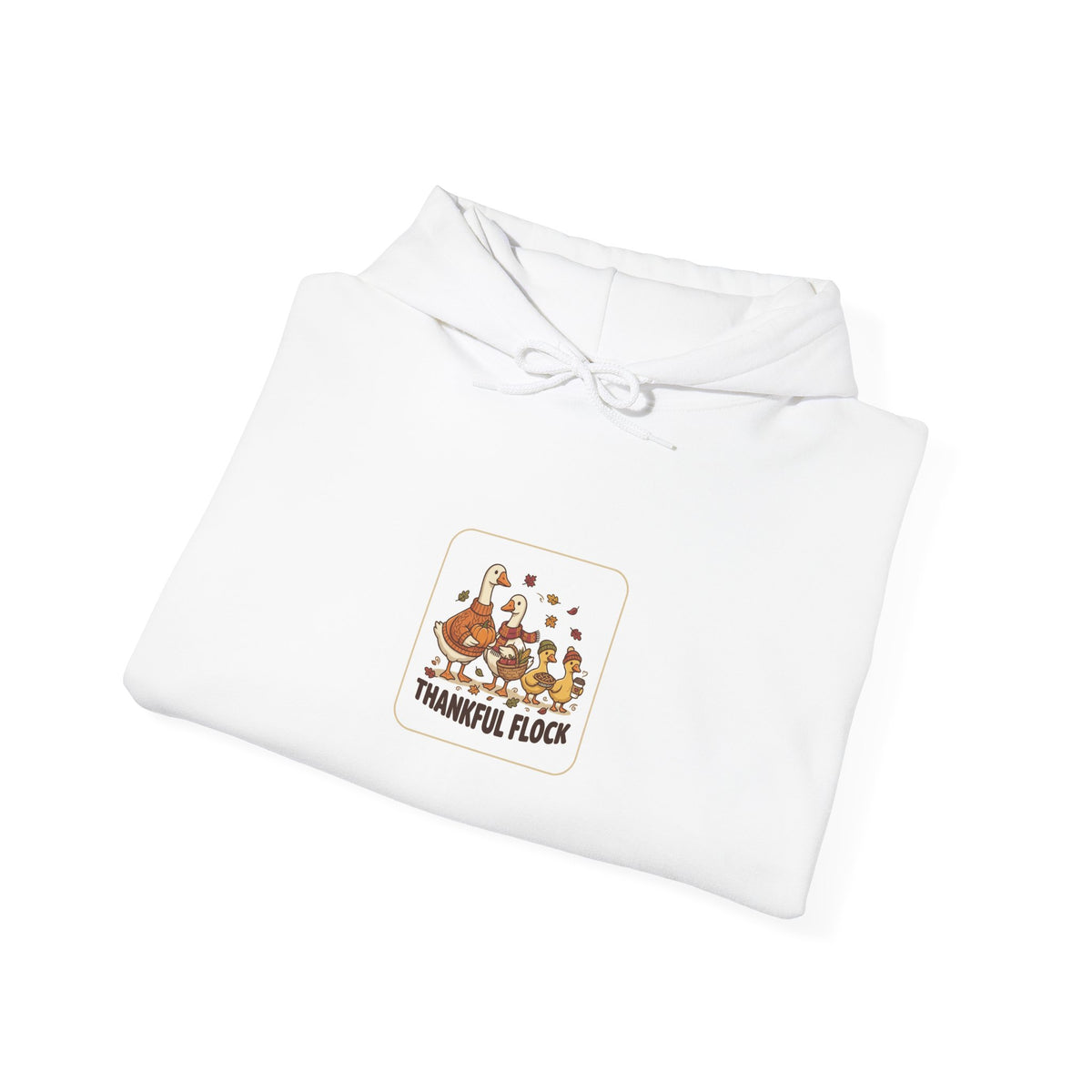 Thankful Flock turkey illustration Hoodie | Thanksgiving fall foliage