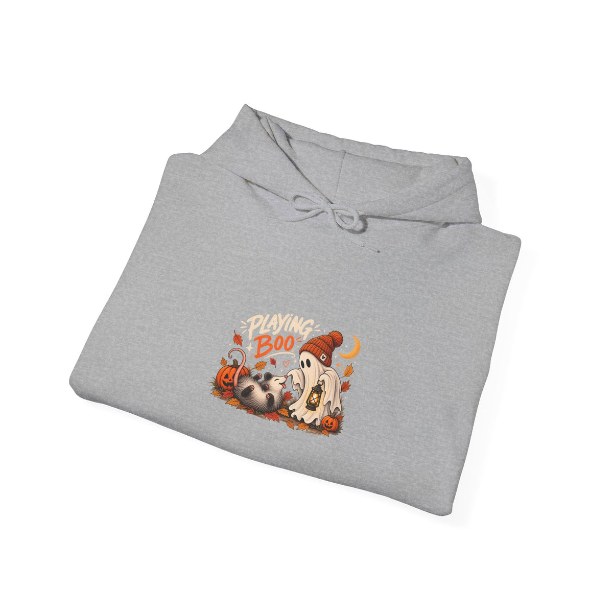 Halloween Cat "Boo" Hoodie - Cute Pumpkin & Black Cat Fall Sweatshirt