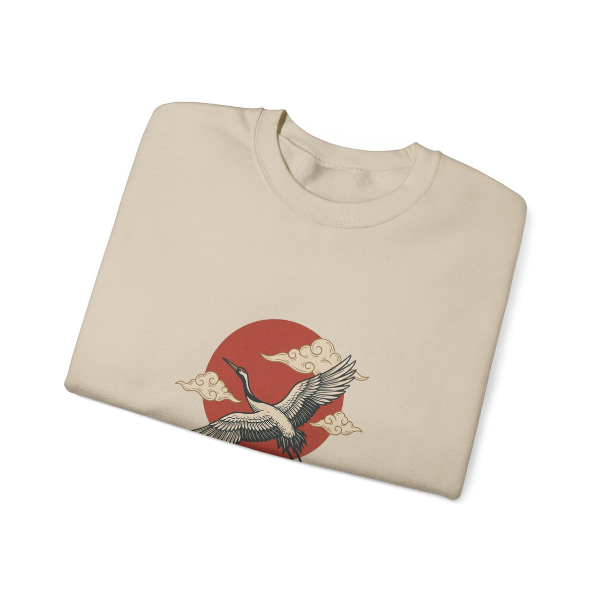 Vintage Flash Crane Sweatshirt | Traditional Tattoo-Inspired, Limited Palette