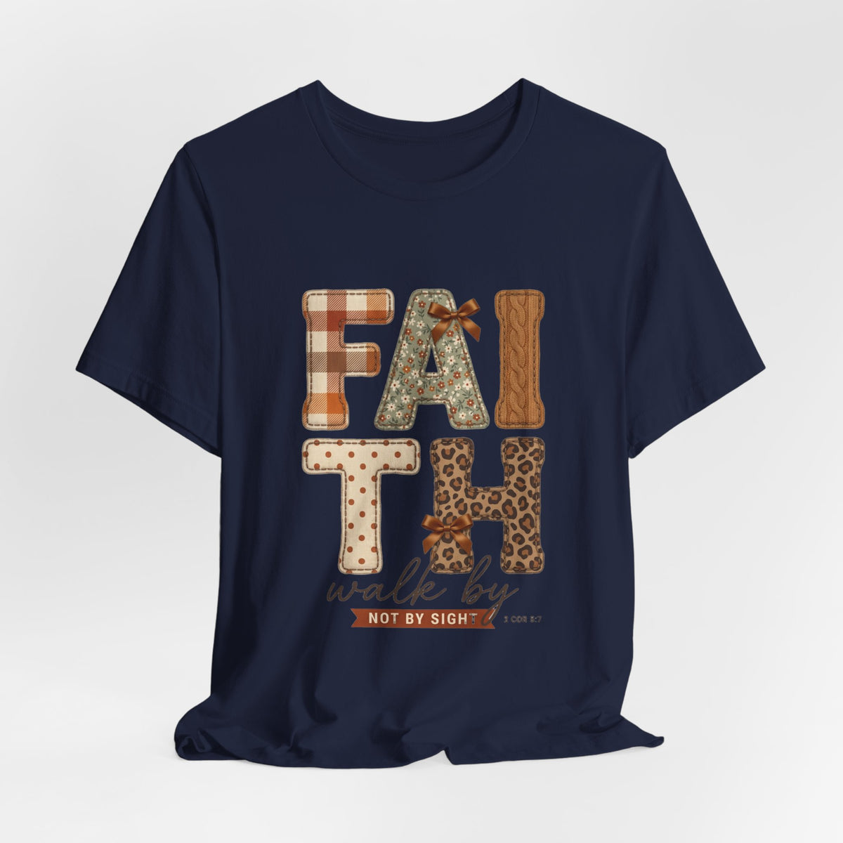 FAITH Fall Plaid Pumpkin Tee | Christian Autumn scripture tee