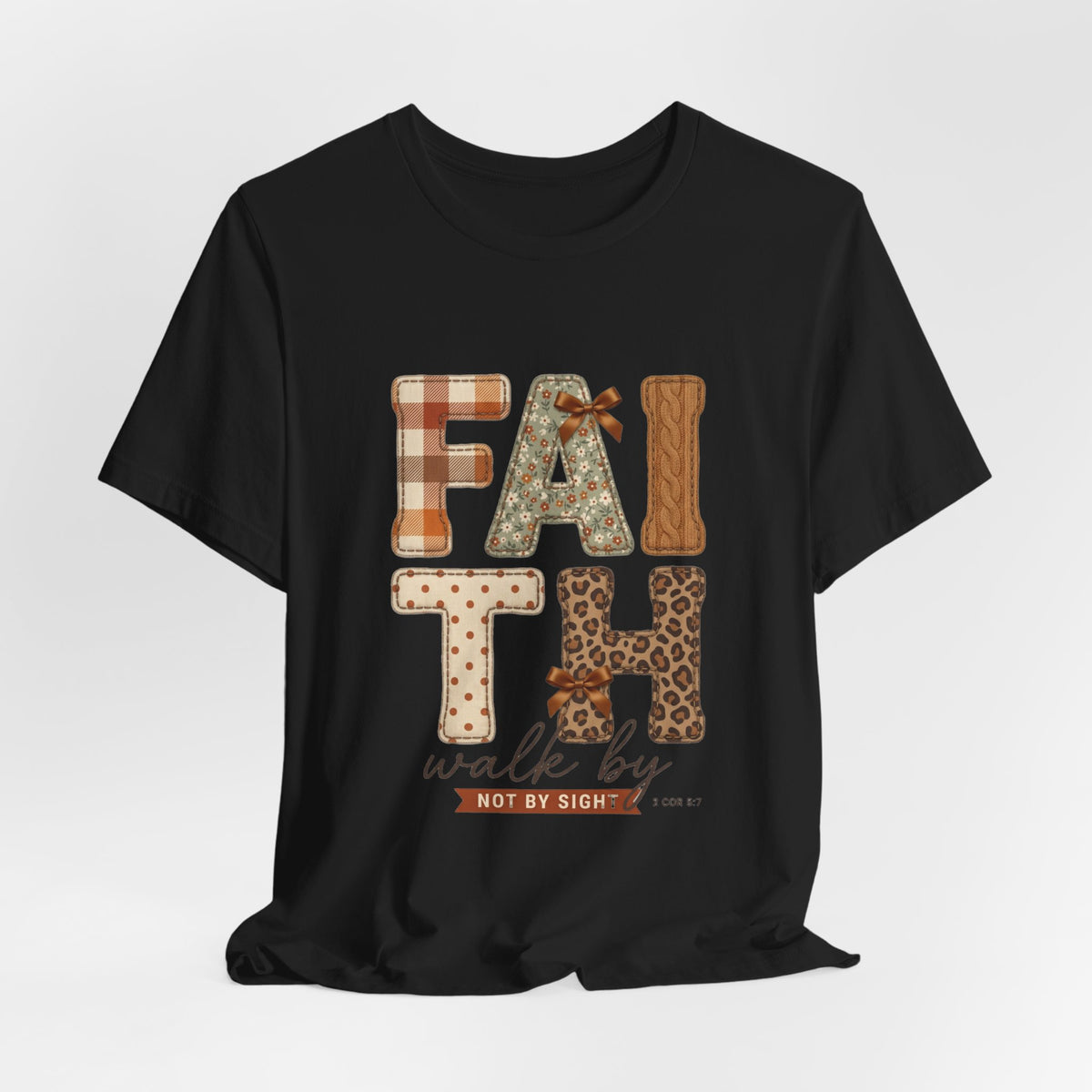 FAITH Fall Plaid Pumpkin Tee | Christian Autumn scripture tee