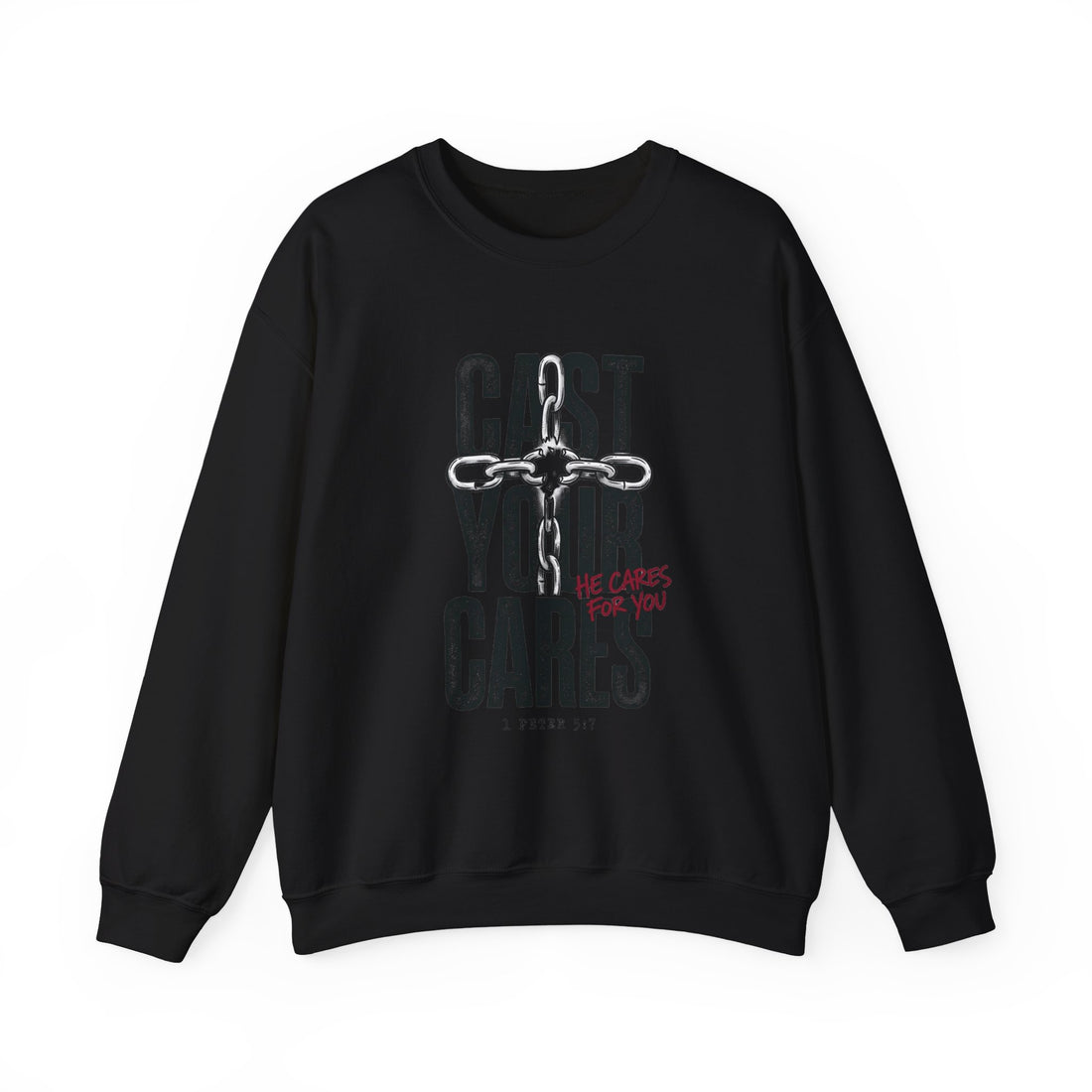 Cast Your Cares Sweatshirt | Christian Streetwear, Scripture Graphic