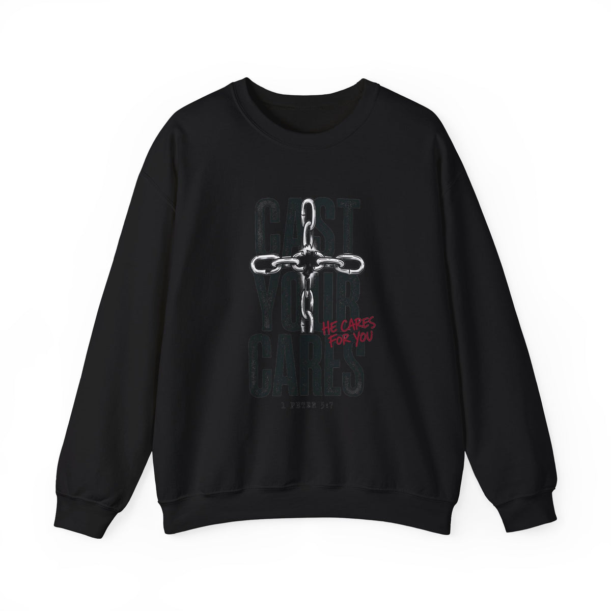 Cast Your Cares Sweatshirt | Christian Streetwear, Scripture Graphic