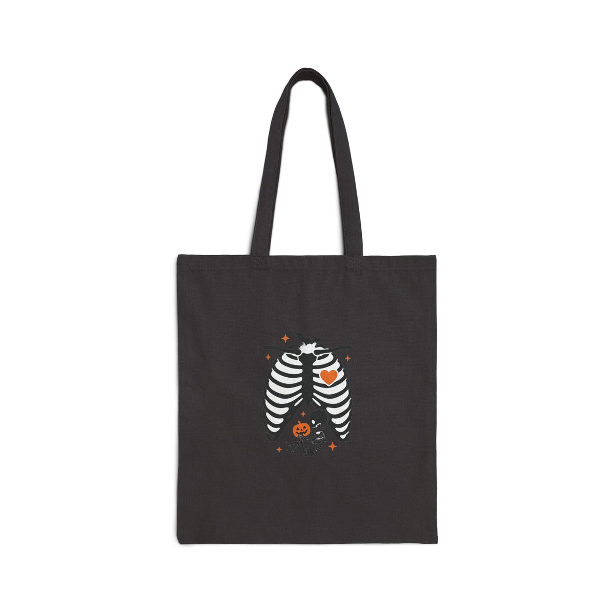 Skeleton Ribcage Tote, Halloween Family Matching, Spooky Bones Pumpkin Webs