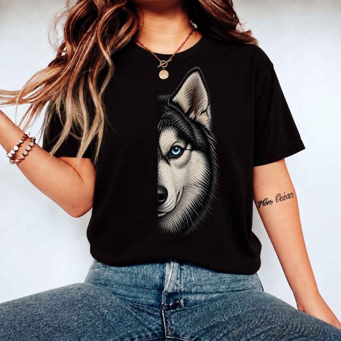 Siberian Husky Dog Embroidery Design