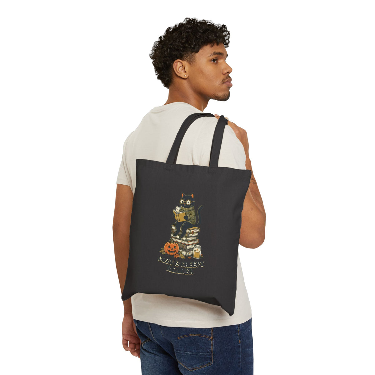 Cozy & Creepy Reader Tote | Spooky Reader Halloween Bookish Canvas