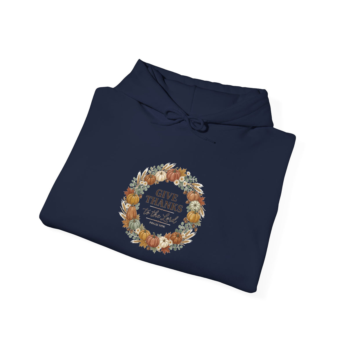 Give Thanks Wreath Hoodie | Christian Autumn, Fall Leaves Scripture