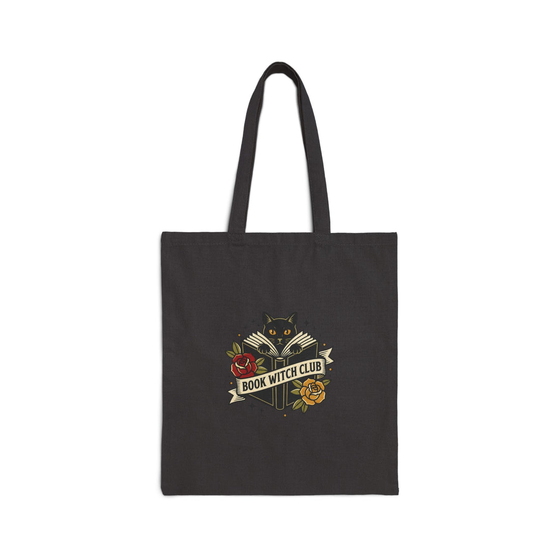 Book Witch Club Tote | Traditional Tattoo-Inspired, Vintage Flash Floral