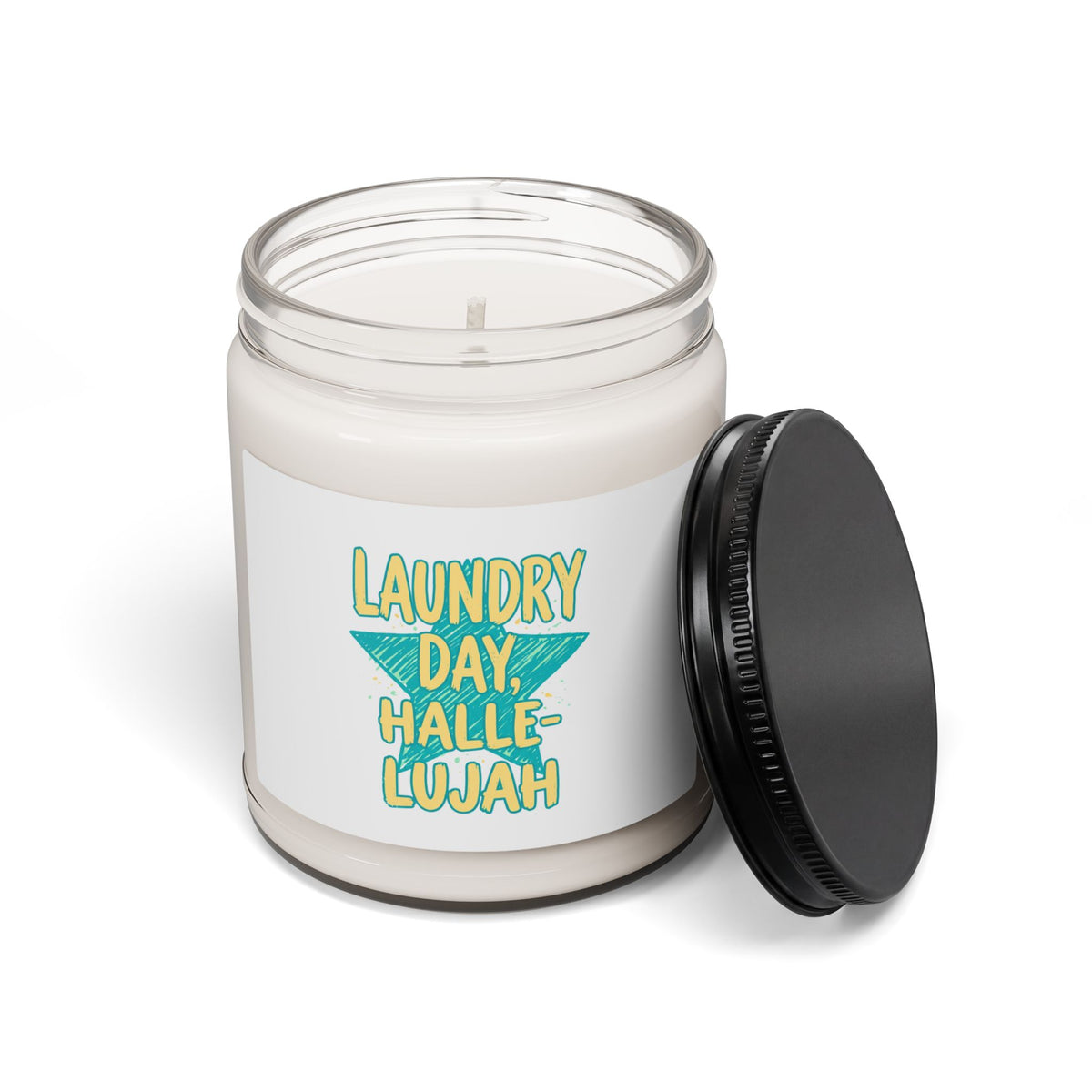 Laundry Day Hallelujah Candle | Scented Soy 9oz, Christian Typography